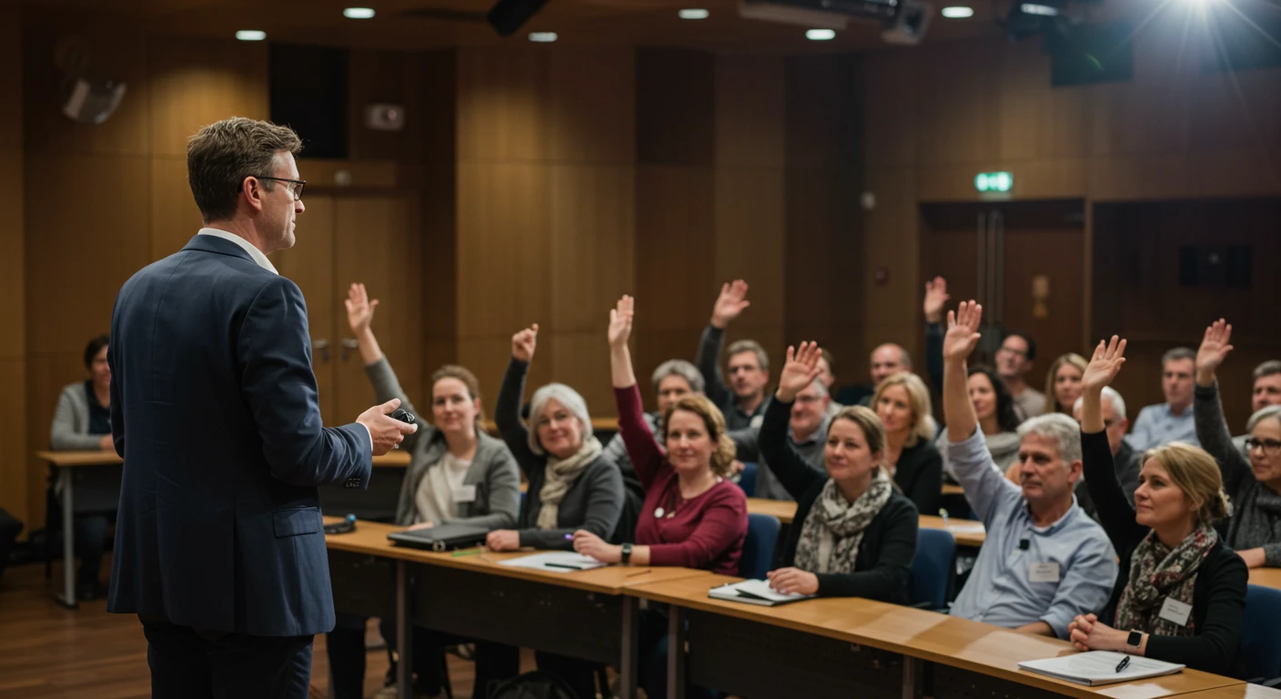 Combining live polling and surveys with audience-engagement technology