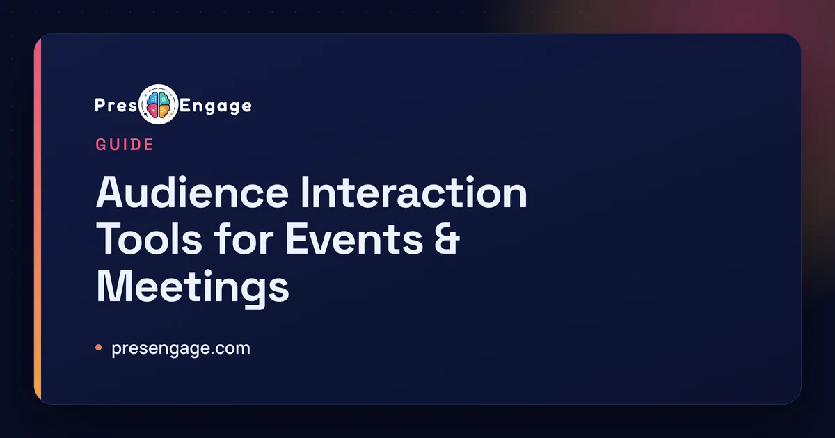 Audience interaction tools letting attendees vote and ask questions live
