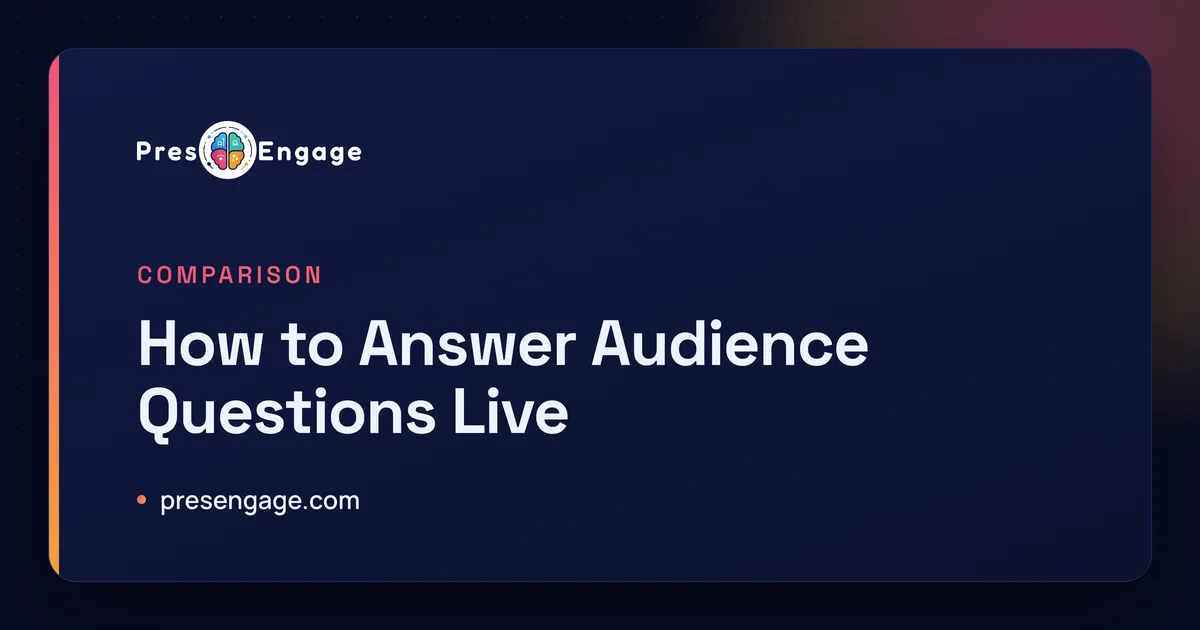 Read: How to Answer Audience Questions Live Answering audience questions live with digital collection, upvoting, and AI