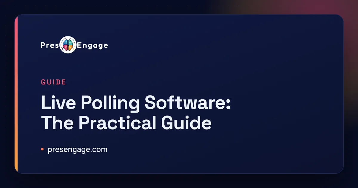 Read: Live Polling Software: The Practical Guide Live polling software showing real-time results from an audience