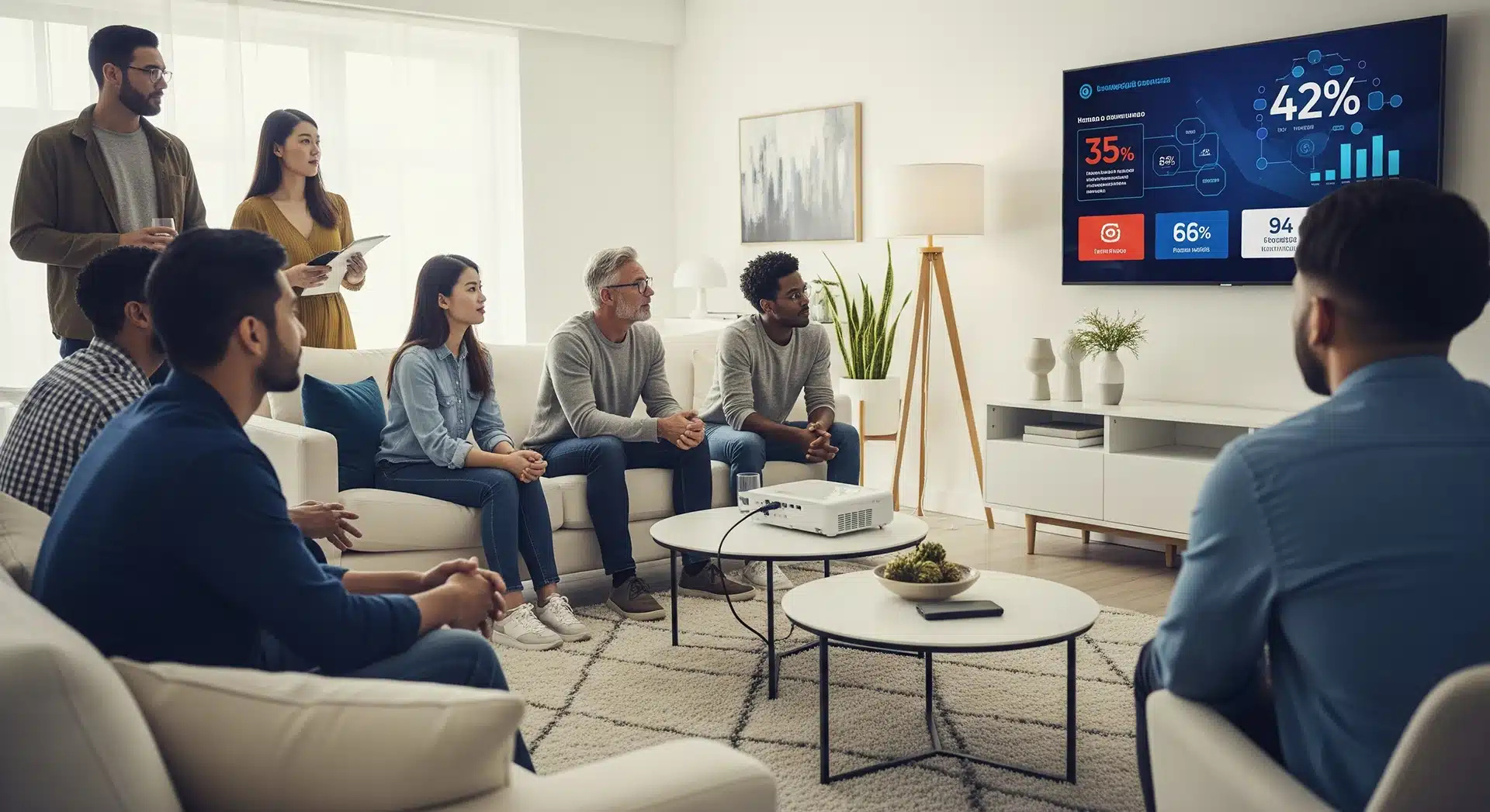 A Group of People Watching a Presentation