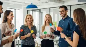 Employees Playing an Icebreaker Game