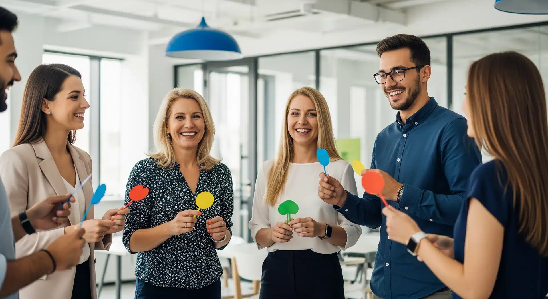 Employees Playing an Icebreaker Game