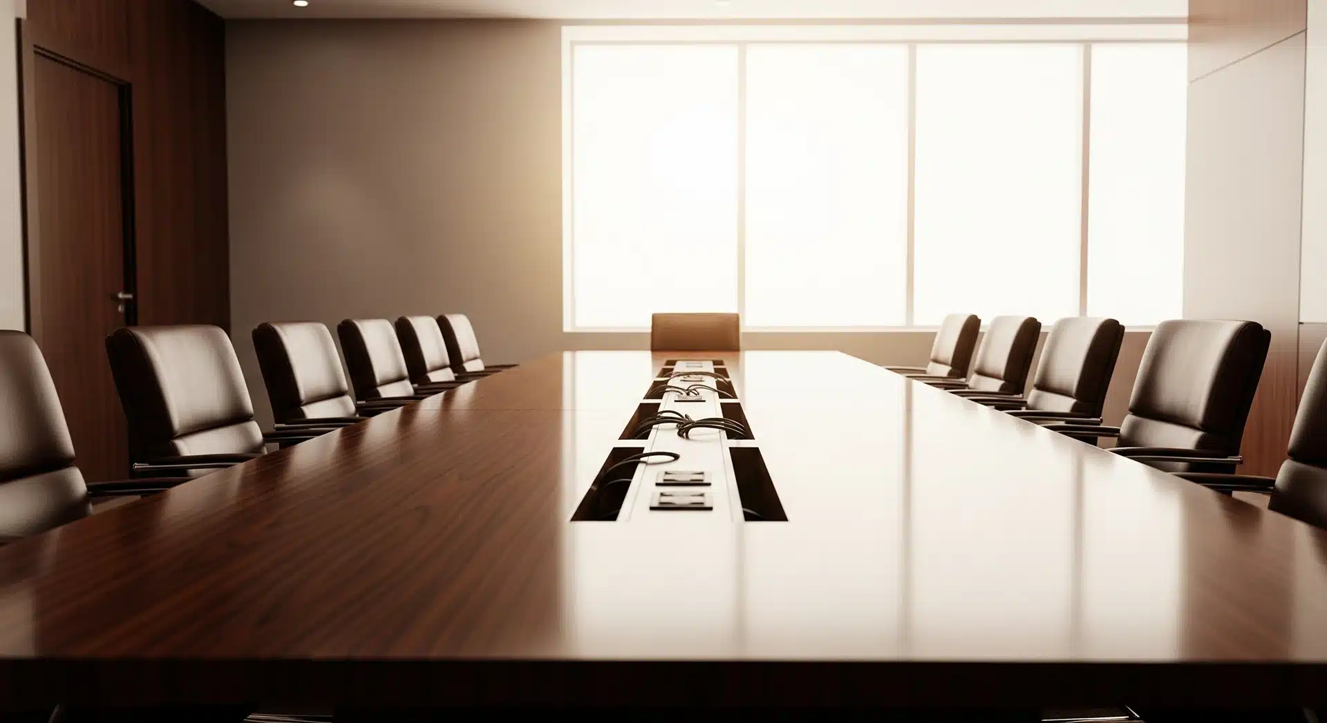 Empty Chairs at a Boardroom Table