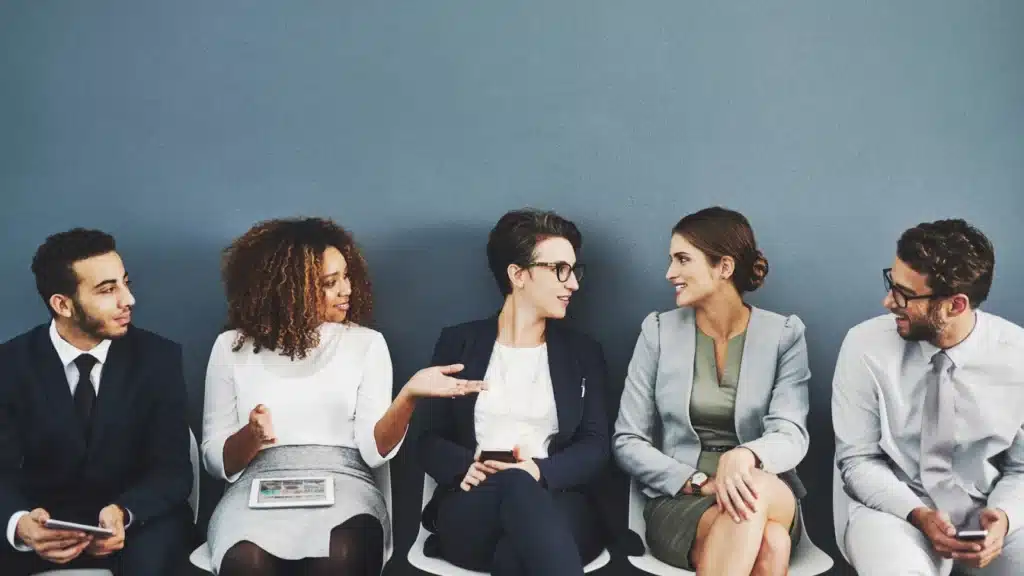 A group of people introducing themselves to each other