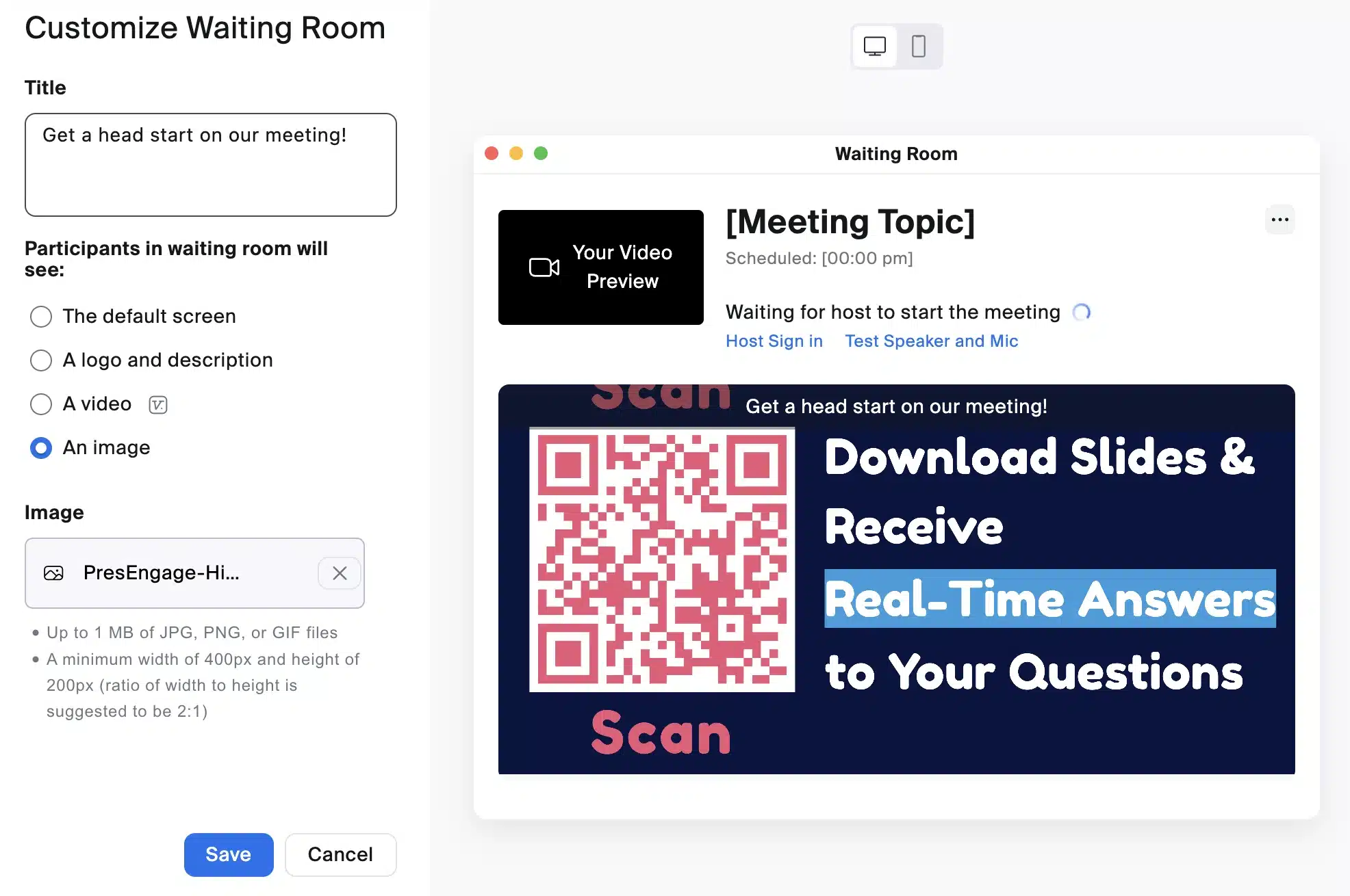 Zoom Waiting Room